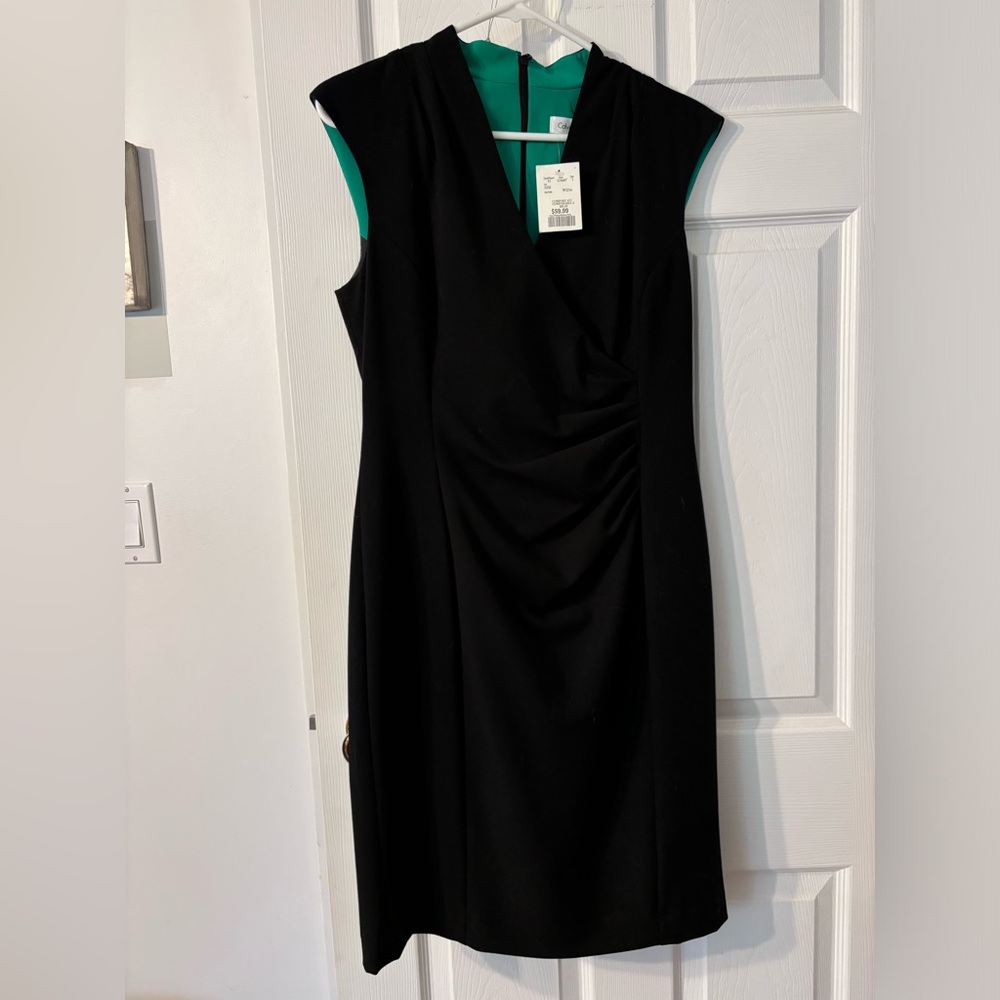 CALVIN KLEIN | Ruched V-neck pencil dress